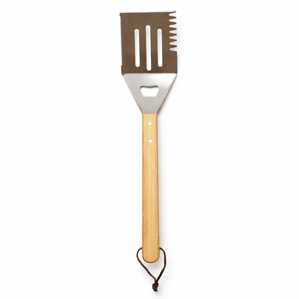 Multi-Tool Grilling Spatula with Bottle Opener and Bamboo Handle