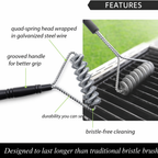 Grill Brush - Bristle-Free Double-Helix Galvanized Steel Wire – 16
