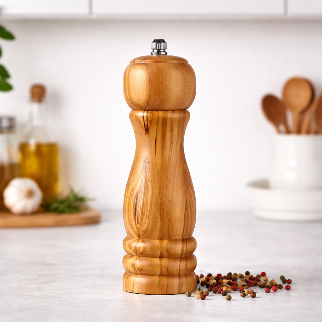 Manual Salt and Pepper Grinder – Elegant Wooden Design for Kitchen