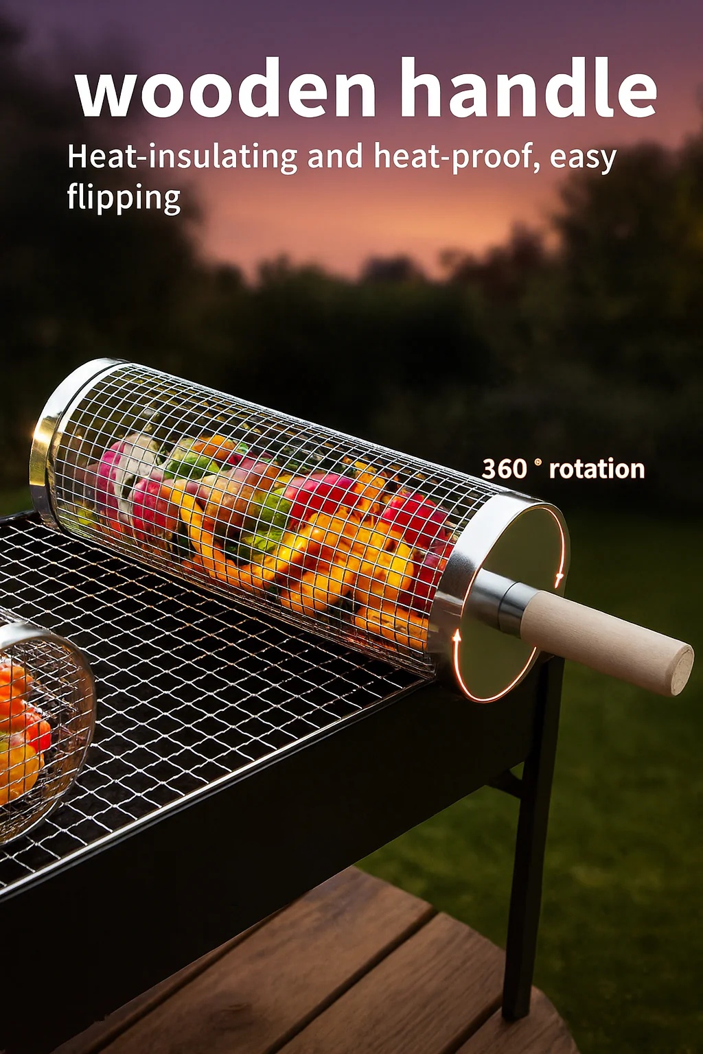 Stainless Steel Grill Basket for Small Foods – BBQ Grill Accessory for Even Cooking