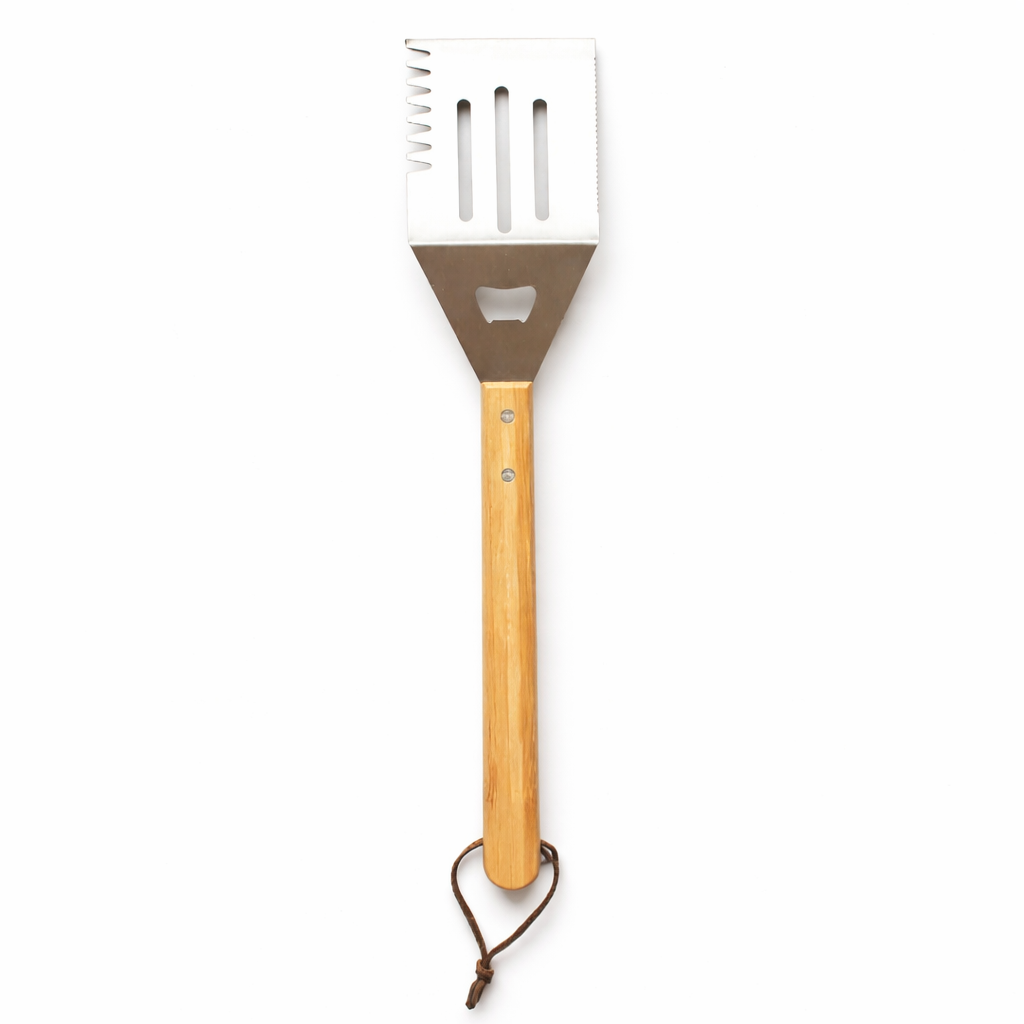 Multi-Tool Grilling Spatula with Bottle Opener and Bamboo Handle