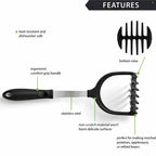 Non-Scratch Potato Masher – Heat Resistant with Ergonomic Handle – 12