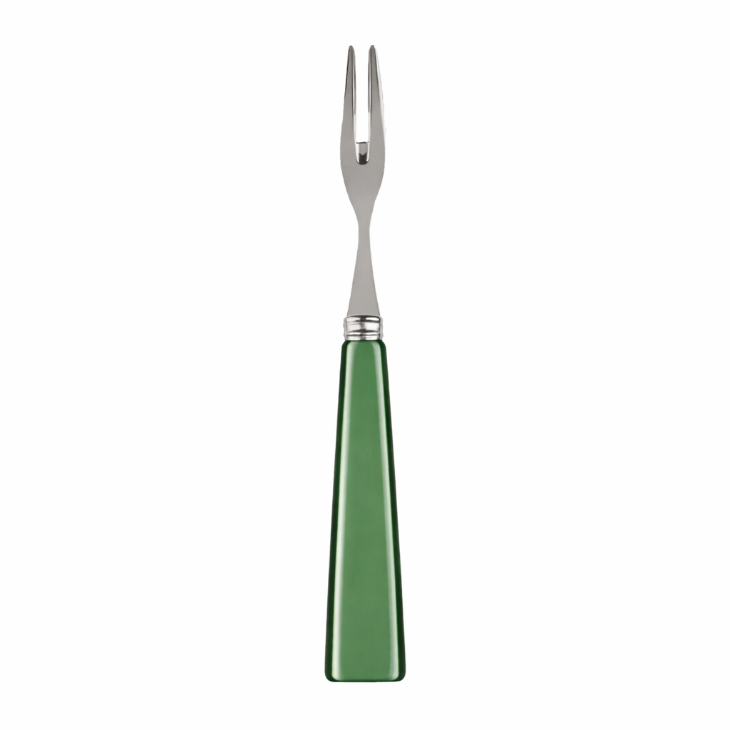 Set of 4 Cocktail Forks with Green Acrylic Handles – Stainless Steel