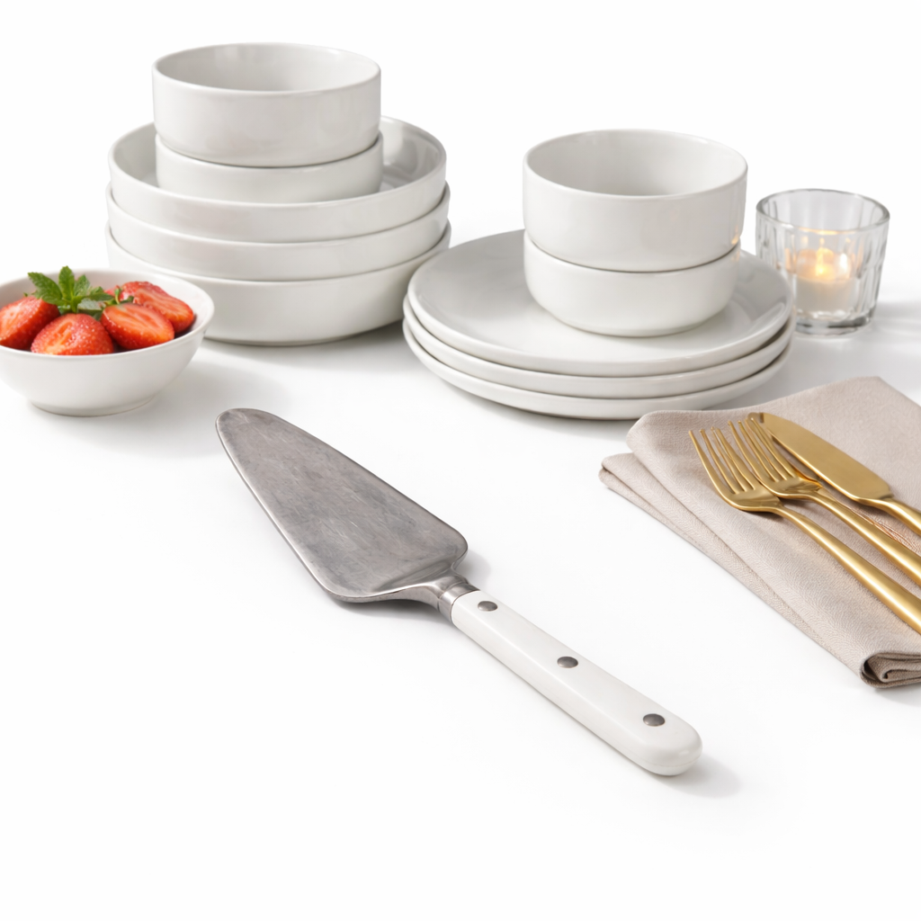 Stainless Steel Cake Server with Riveted Handle for Desserts