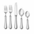 5-Piece Stainless Steel Flatware Set with Pewter-Style Handles