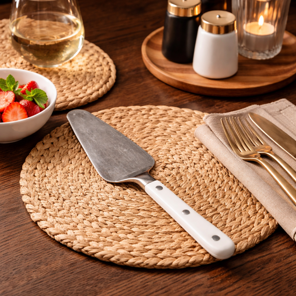 Stainless Steel Cake Server with Riveted Handle for Desserts