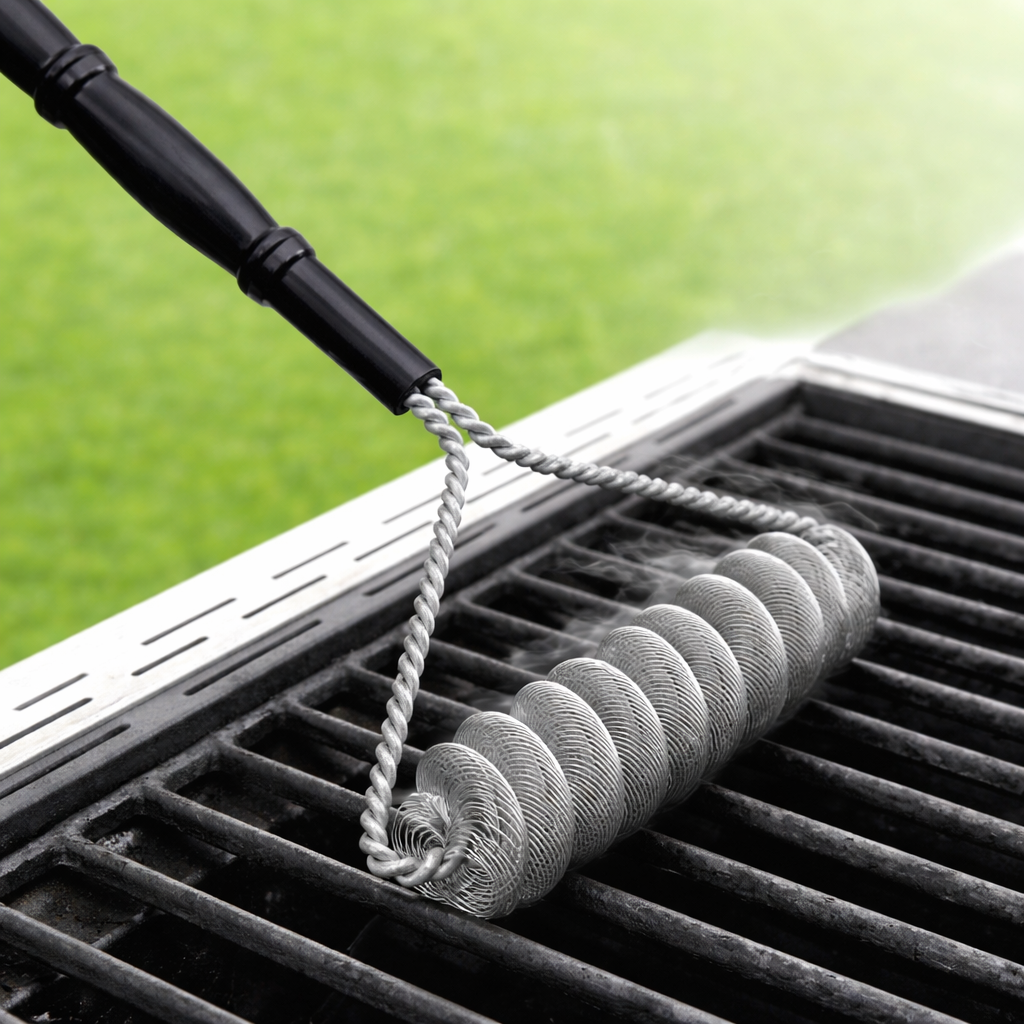 Grill Brush - Bristle-Free Double-Helix Galvanized Steel Wire – 16