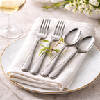 5-Piece Stainless Steel Flatware Set with Pewter-Style Handles