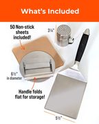 Smash Burger Press Kit with Seasoning Shaker – Stainless Steel Burger Press & Wide Spatula for Griddles, Flat Tops & BBQ
