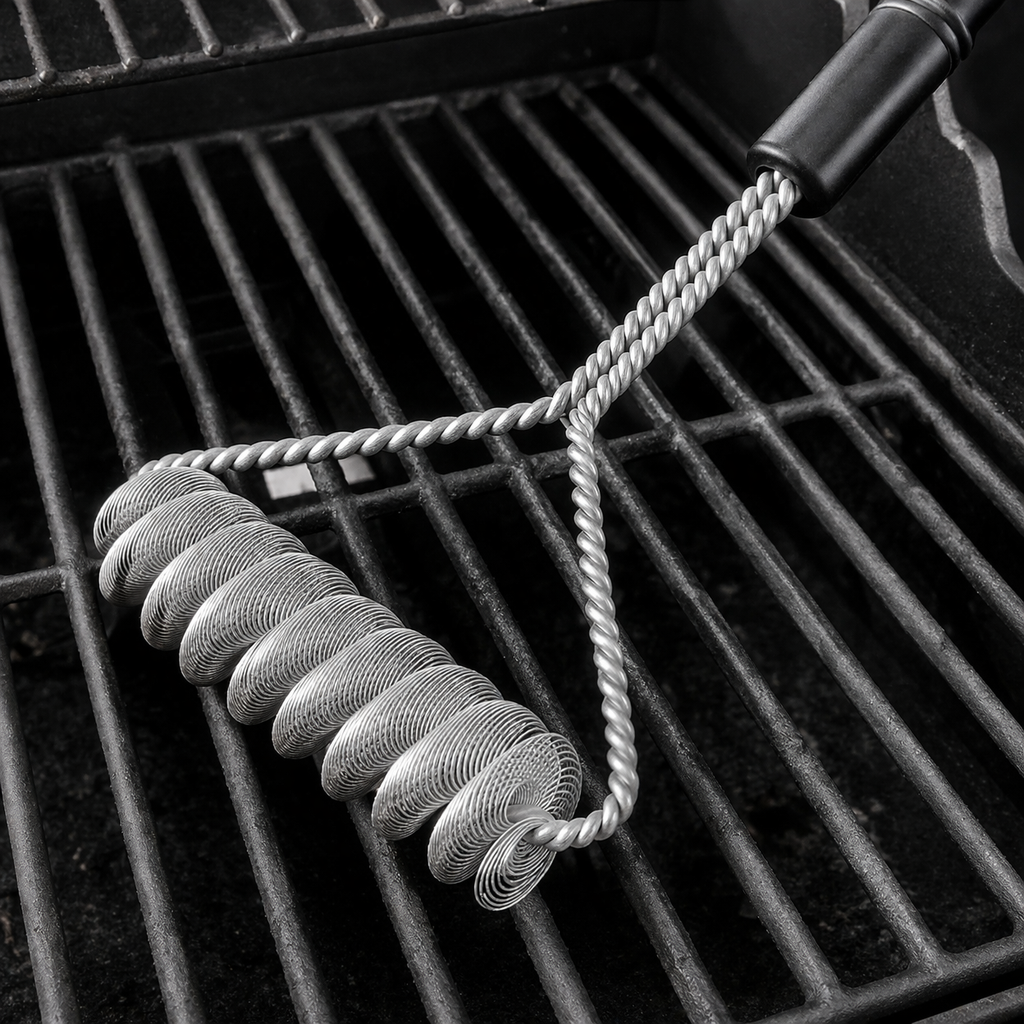 Grill Brush - Bristle-Free Double-Helix Galvanized Steel Wire – 16