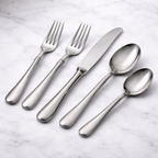 5-Piece Stainless Steel Flatware Set with Pewter-Style Handles