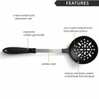 Non-Scratch Skimmer Spoon – Heat-Resistant Slotted Ladle – 13.25