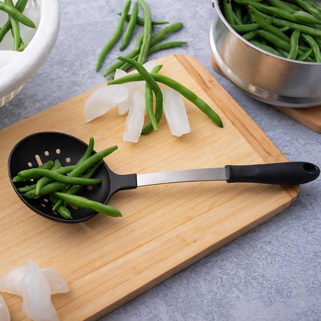 Non-Scratch Skimmer Spoon – Heat-Resistant Slotted Ladle – 13.25