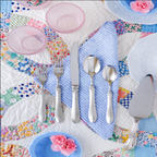 5-Piece Stainless Steel Flatware Set with Pewter-Style Handles