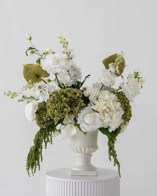 Cream & Green Urn Set (2 pieces)