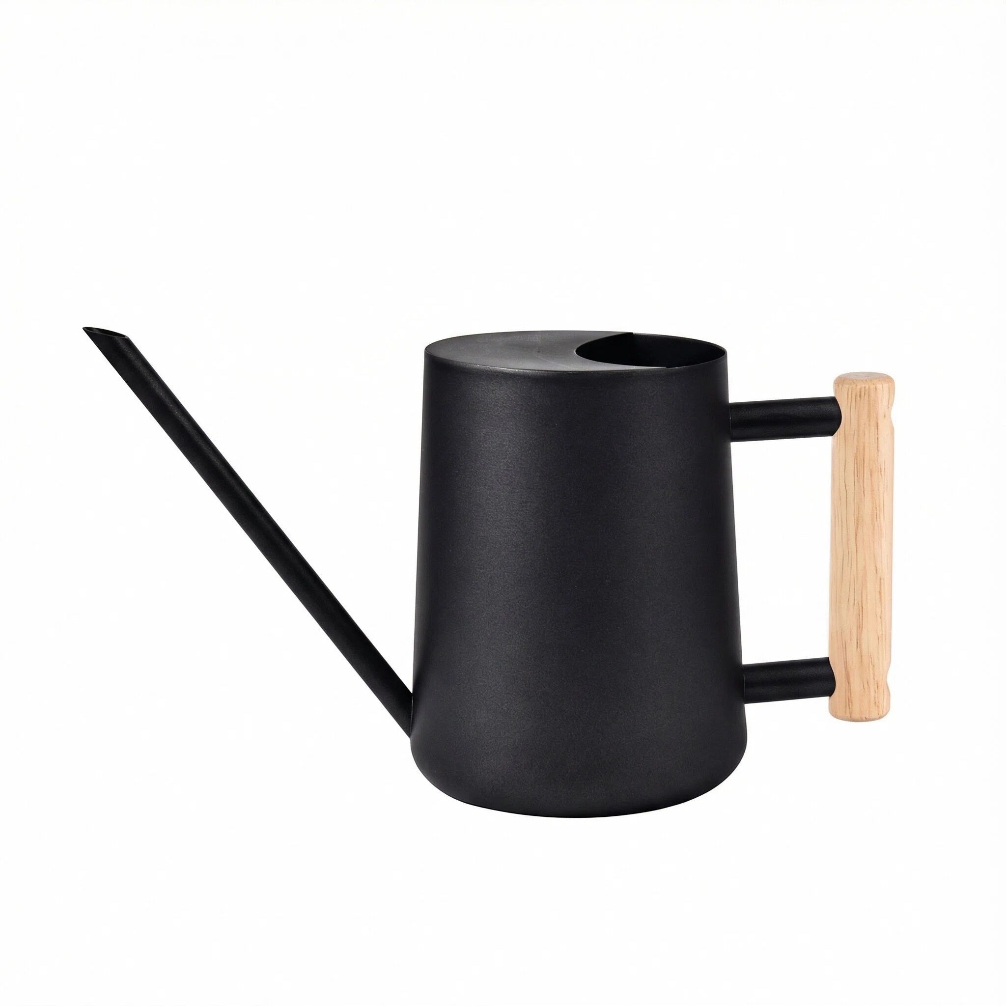 Watering Can for Indoor Plants Stainless Steel Modern Watering Can with Long Spout and Wooden Handle, 35Oz