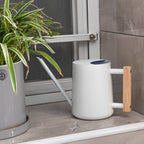 Watering Can for Indoor Plants Stainless Steel Modern Watering Can with Long Spout and Wooden Handle, 35Oz