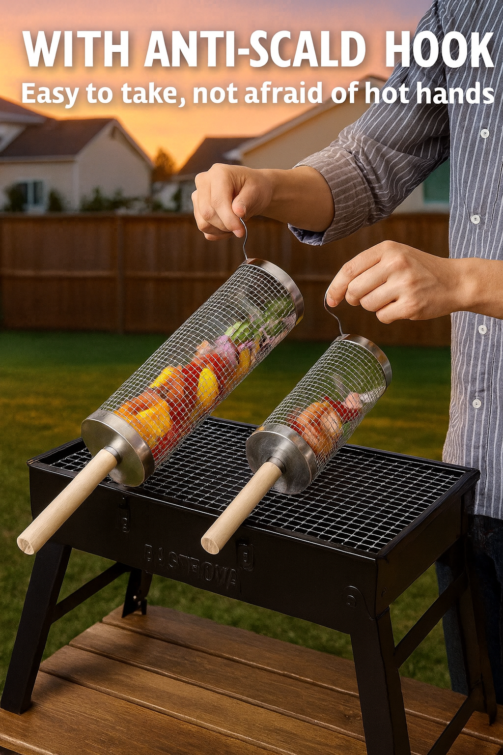 Stainless Steel Grill Basket for Small Foods – BBQ Grill Accessory for Even Cooking