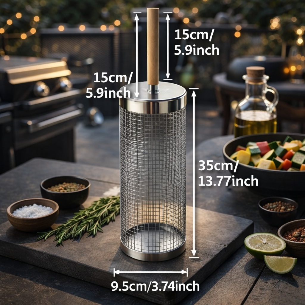 Stainless Steel Grill Basket for Small Foods – BBQ Grill Accessory for Even Cooking