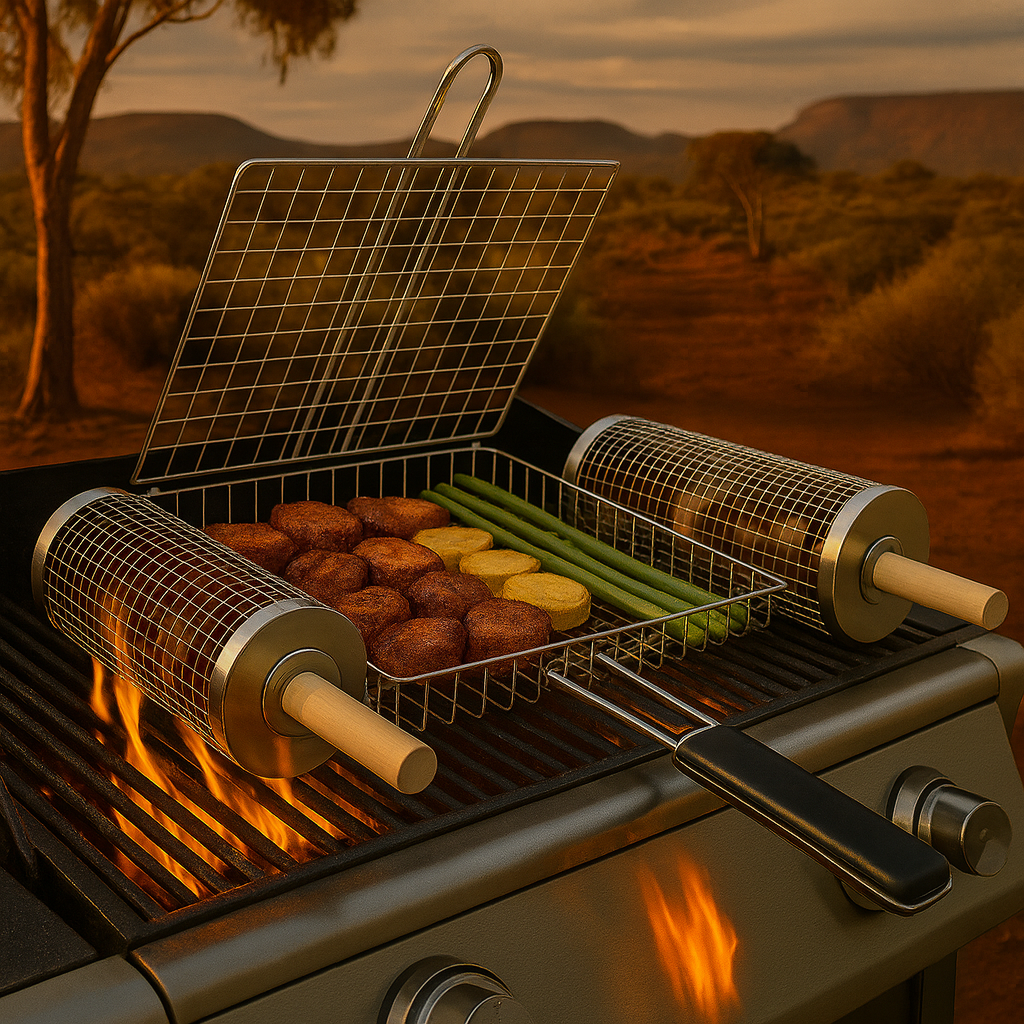 Folding Grilling Basket – Easy Flip Design for Vegetables, Fish & Shrimp