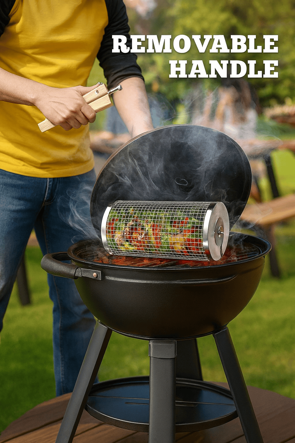 Stainless Steel Grill Basket for Small Foods – BBQ Grill Accessory for Even Cooking