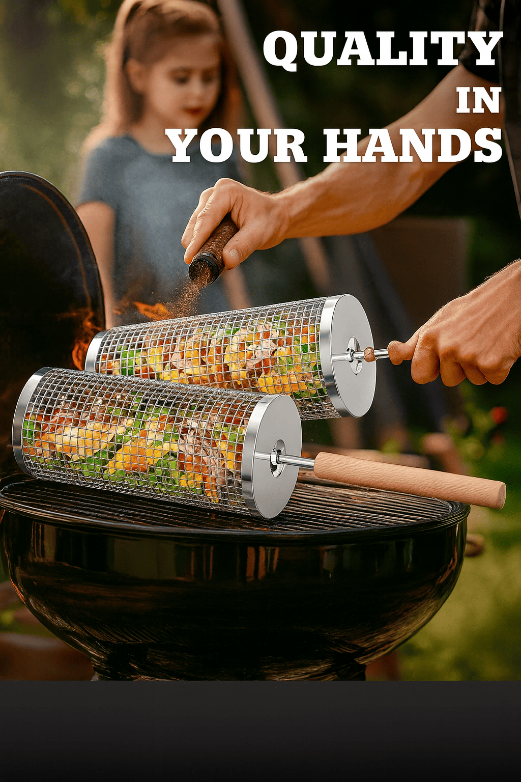 Stainless Steel Grill Basket for Small Foods – BBQ Grill Accessory for Even Cooking