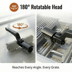 Cordless Electric Grill Brush with Adjustable Angle, 3-Speed Power Motor & Stainless Steel Head - Rechargeable, 90-Min Runtime, Waterproof Grill Cleaner for BBQ Grates & Griddles