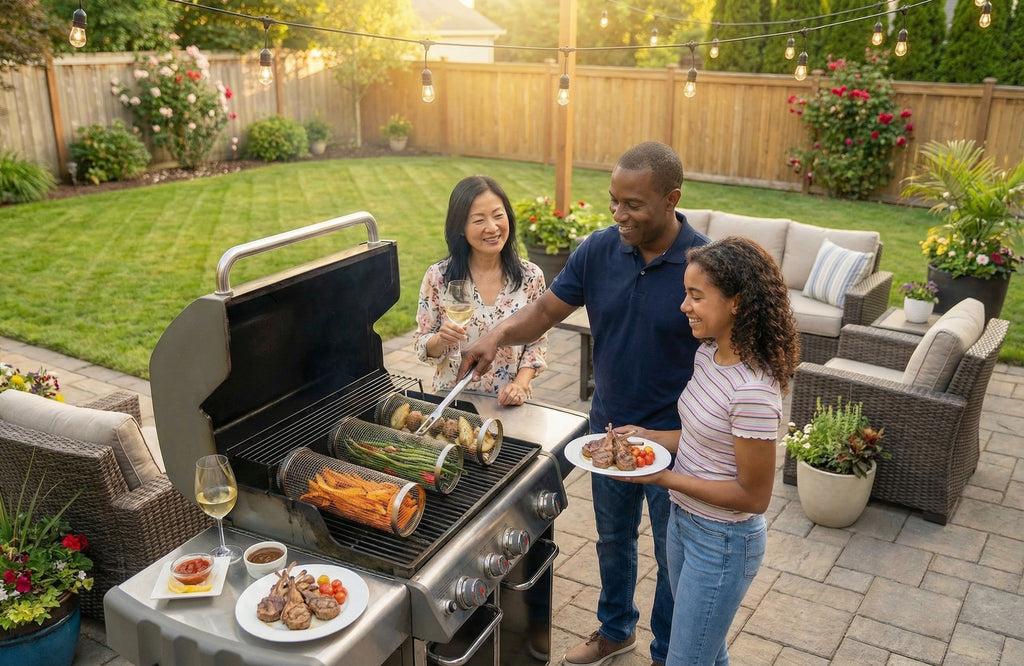 Rolling Grill Basket for Even Cooking – Stainless Steel Mesh Grill Accessory