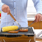 Carving Forks Stainless Steel Meat Fork with Wooden Handle Cooking Fork BBQ Fork Grill Fork Steak Fork for Kitchen Roast