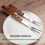 Carving Forks Stainless Steel Meat Fork with Wooden Handle Cooking Fork BBQ Fork Grill Fork Steak Fork for Kitchen Roast