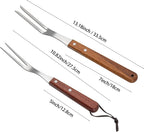 Carving Forks Stainless Steel Meat Fork with Wooden Handle Cooking Fork BBQ Fork Grill Fork Steak Fork for Kitchen Roast
