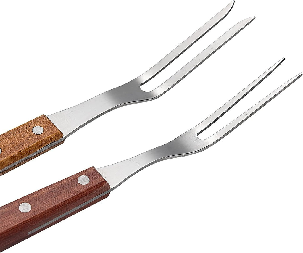 Carving Forks Stainless Steel Meat Fork with Wooden Handle Cooking Fork BBQ Fork Grill Fork Steak Fork for Kitchen Roast
