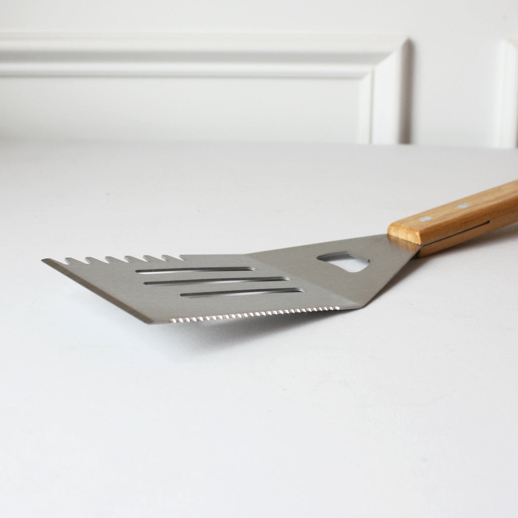 Multi-Tool Grilling Spatula with Bottle Opener and Bamboo Handle