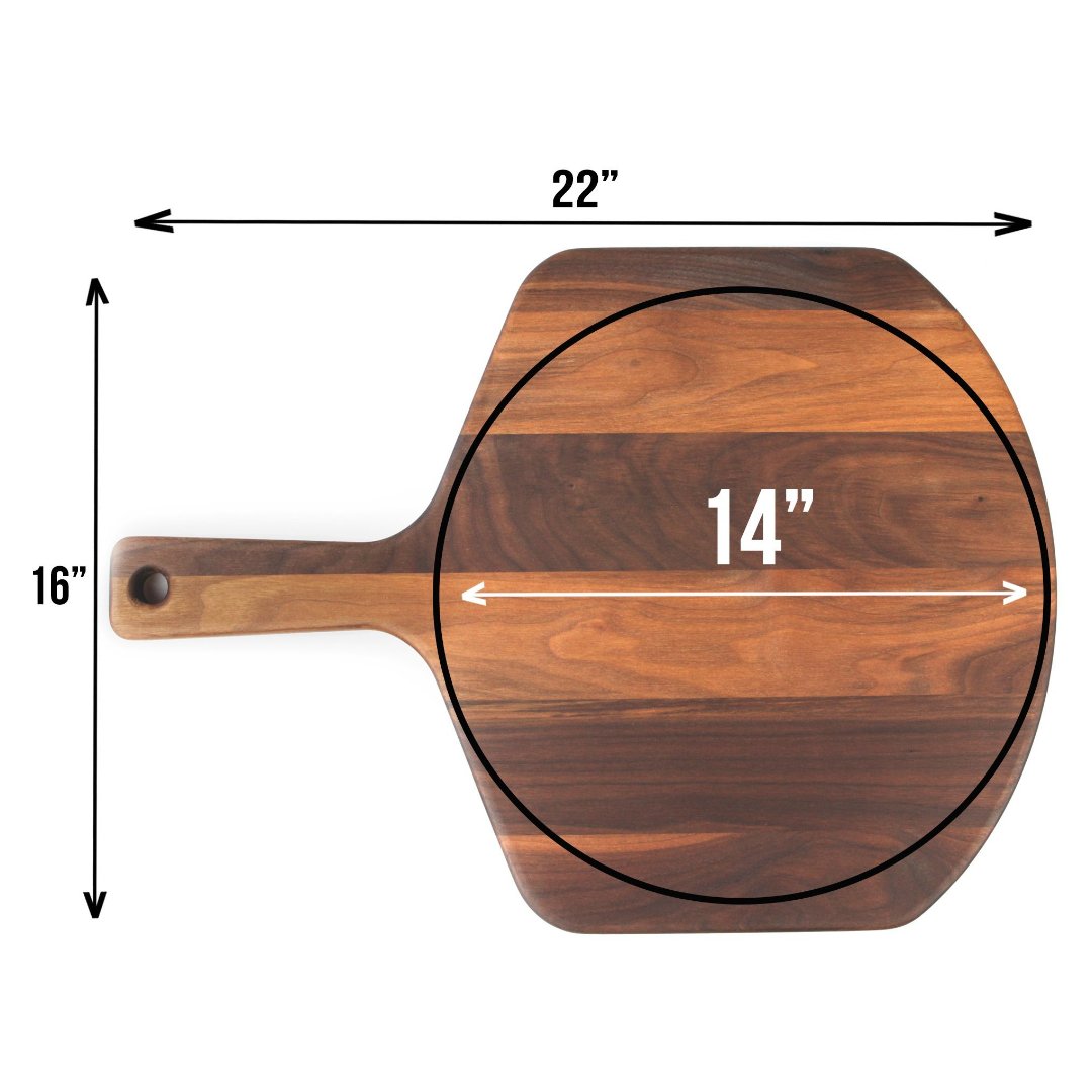 Walnut Wood Pizza Peel and Serving Board for Kitchen Use