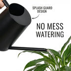 Watering Can for Indoor Plants Stainless Steel Modern Watering Can with Long Spout and Wooden Handle, 35Oz