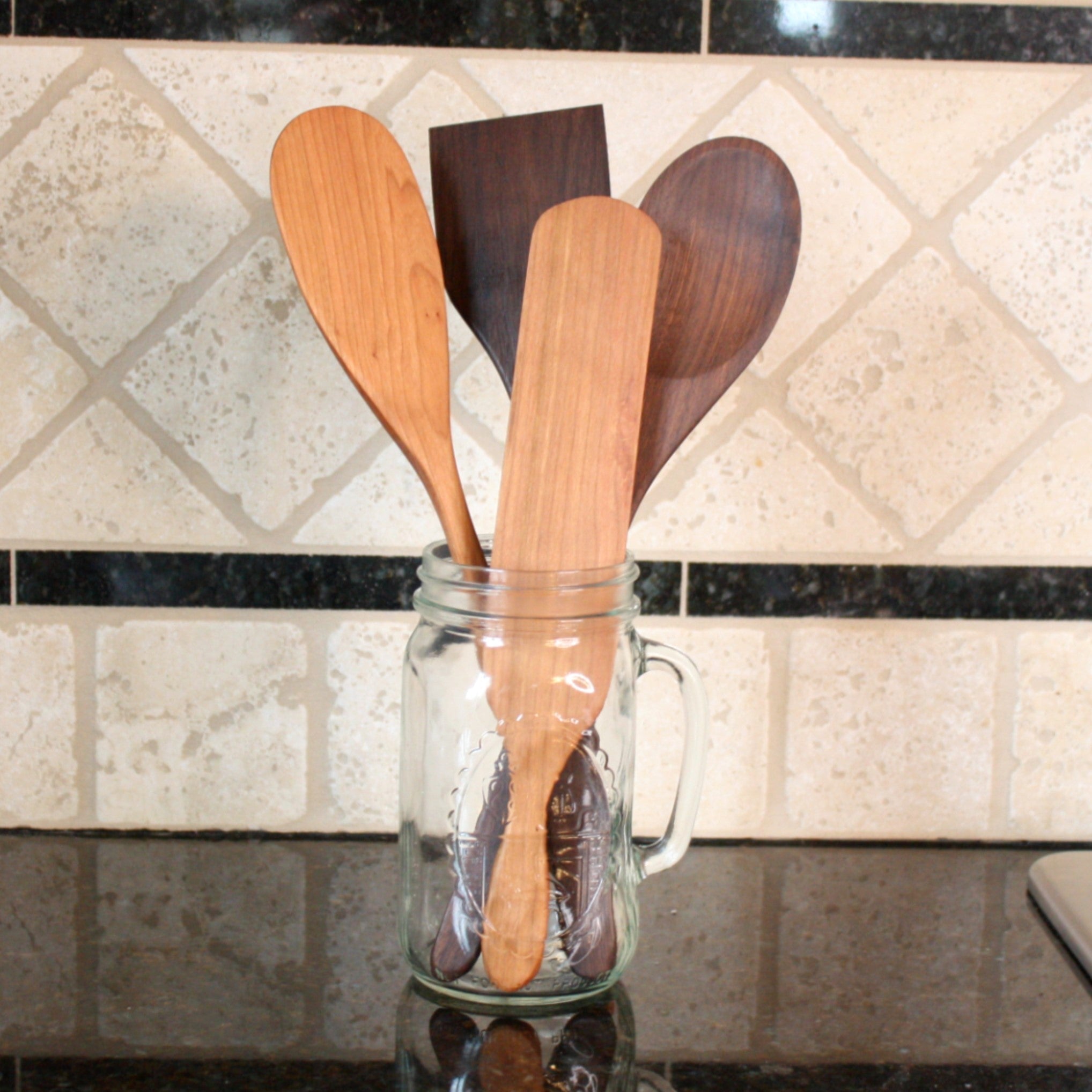 Wood Cooking and Serving Spoon with Long Handle for Kitchen Use